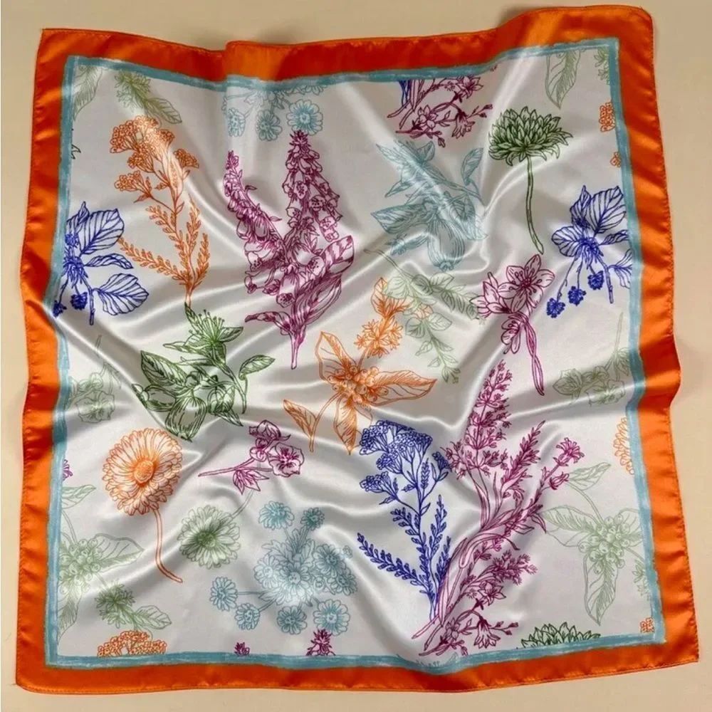 Floral orange Scarf N1412